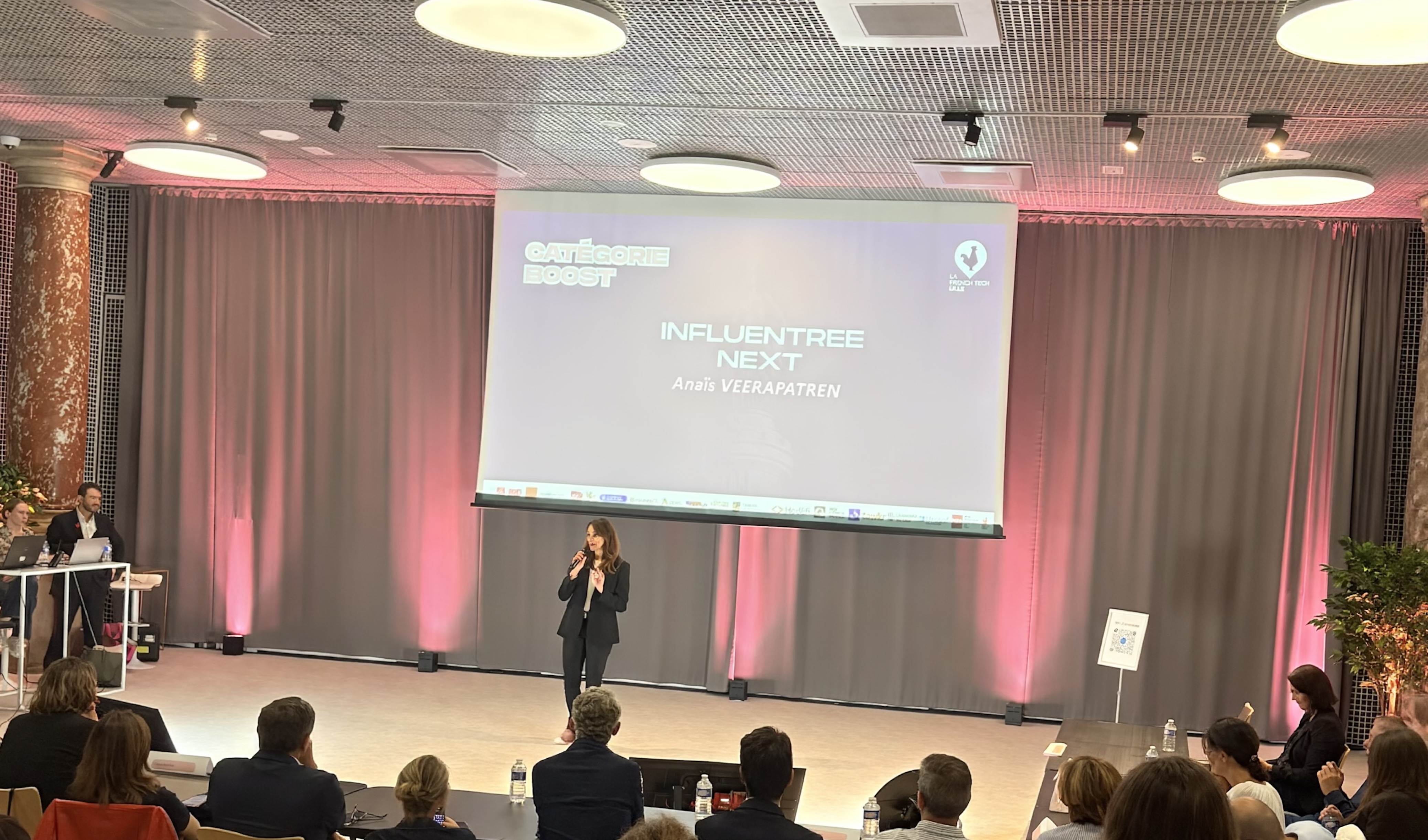 Anaïs Veerapatren presents Influentree Next during the final